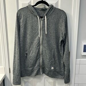 Vuori Women’s Halo Performance Full Zip Hoodie | Heather Grey | XL